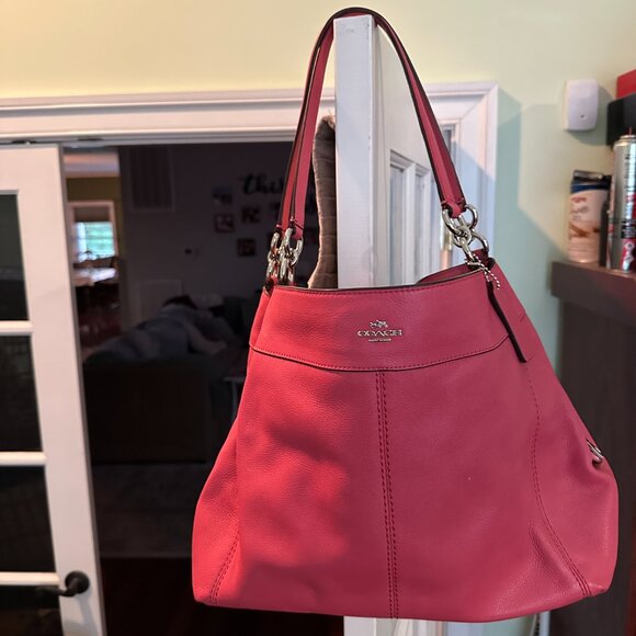 COACH Pink Lexy Pebble Leather Shoulder Bag - Picture 1 of 8